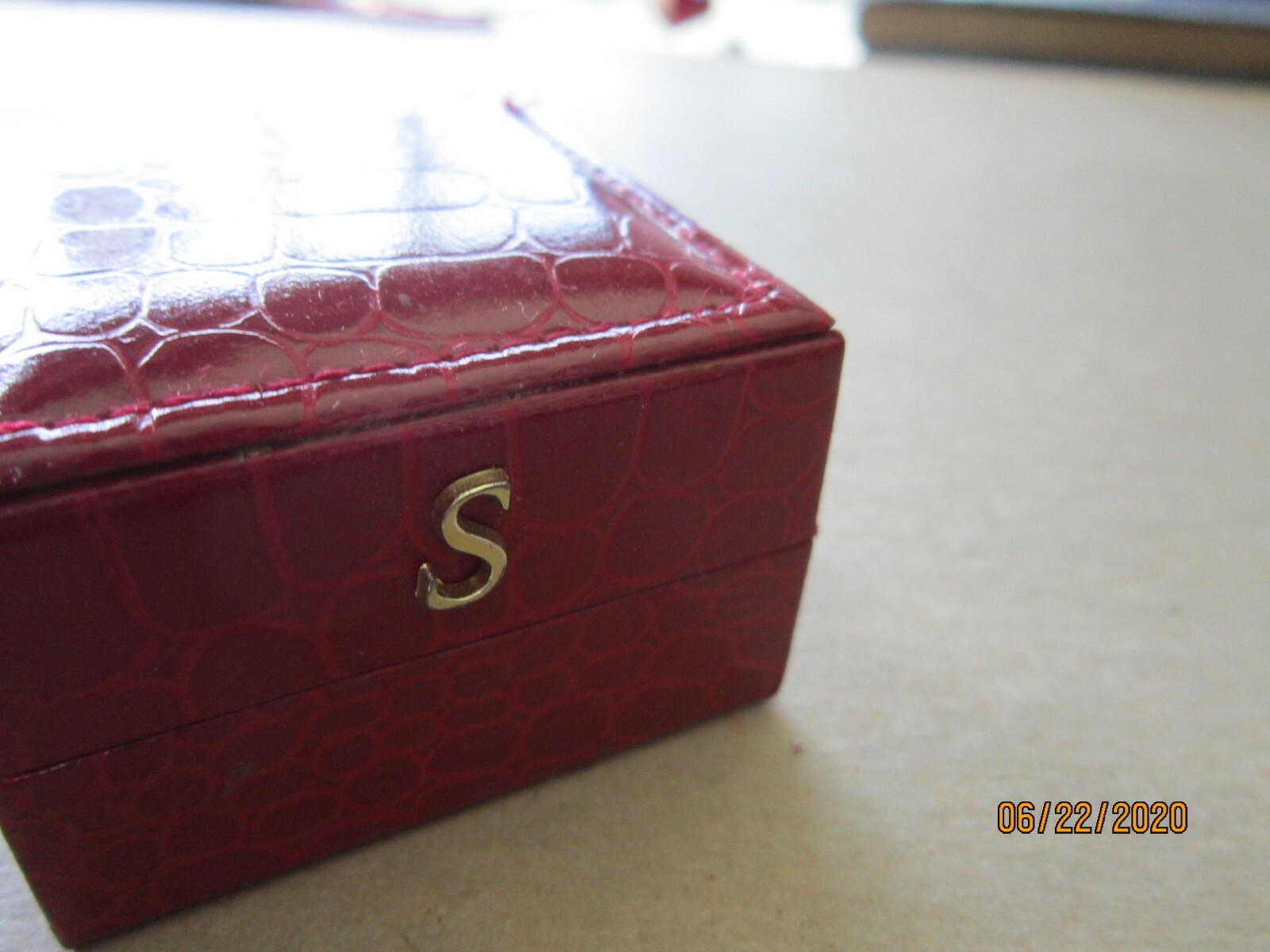 Red Leather Box SARDELLI RING Jewelry Antique Vintage 2x2" eBay