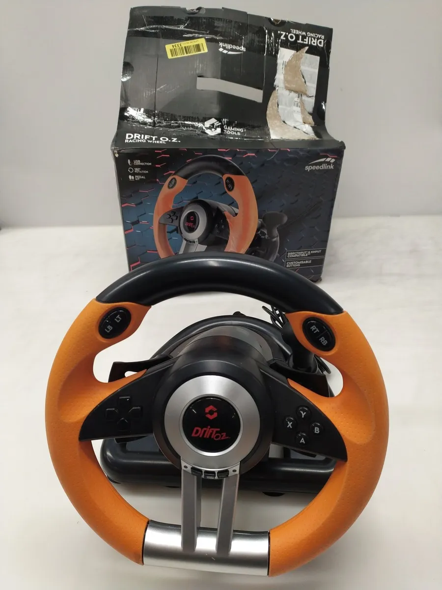 SPEEDLINK DRIFT O.Z. Racing Wheel USB Gaming Lenkrad für PC - Schwarz/Orange