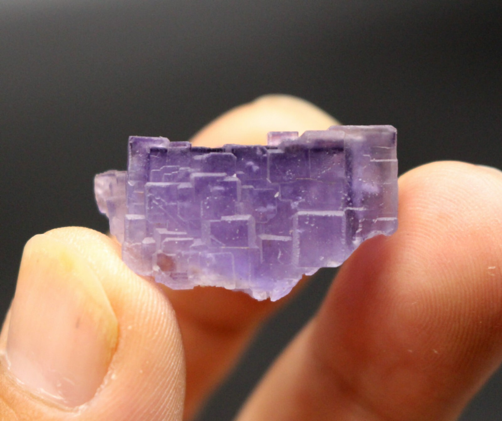 11.1g rare purple stepped fluorite specimen from China