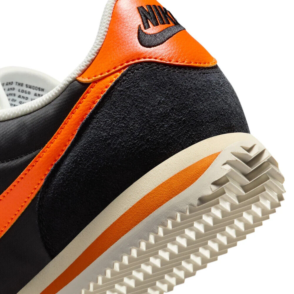 Mens NIKE Cortez HF0263-003 (Nylon) Black/Saftey Orange/Sail Mens NIKE Cortez HF0263-003 (Nylon) Black/Saftey Orange/Sail