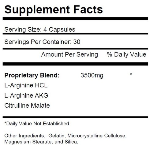 1 Bottle Nitric Oxide Complex 3500mg L-Arginine AAKG Muscle Pump Growth Pills - Picture 6 of 10