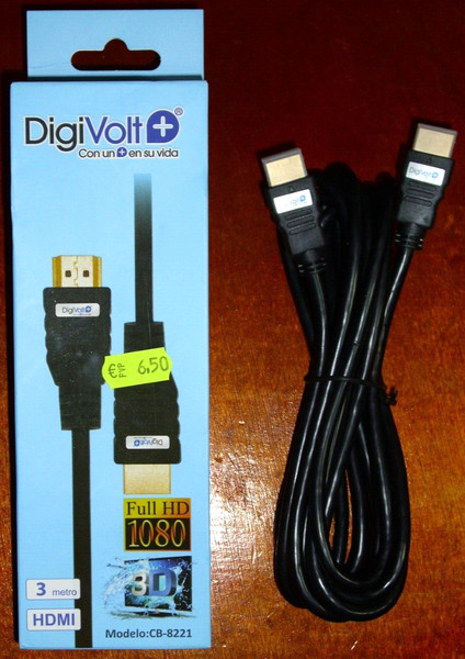 Cable HDMI 2.0 de alta velocidad 3 metros DigiVolt+ 480p 720p 1080i 1080p NUEVO