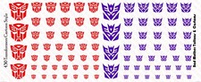 Transformer And Decepticons Cartoon Style Inspired Logos Waterslide Decals