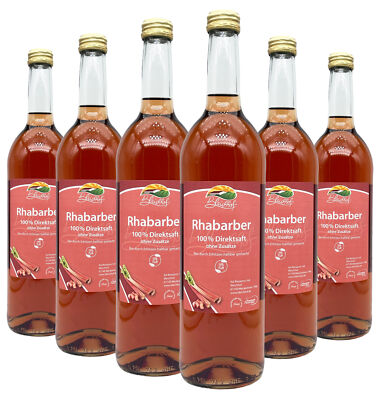 Bleichhof Rhabarbersaft   100% Direktsaft, vegan, OHNE Zuckerzusatz (6x 0,72l)