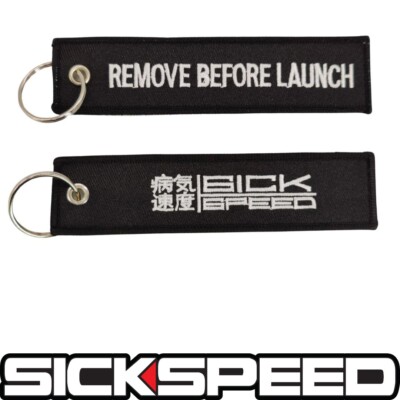 SICKSPEED BLACK LAUNCH KEYCHAIN KEY RING LANYARD TOW STRAP TAG P1