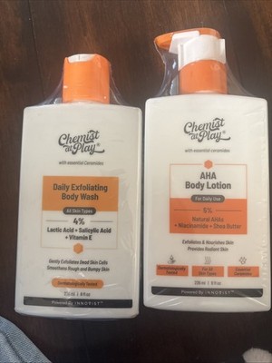 Chemist At Play Aha Body Wash & Lotion Set 8fl Oz New Sealed