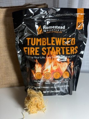 50 Pcs Fire Starter, Natural Tumbleweed Fire Starters for Charcoal, Camping
