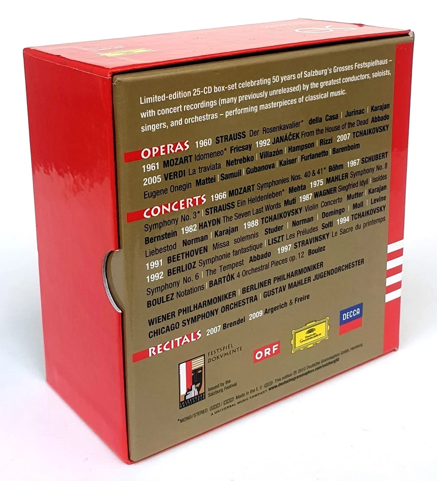 CD Box 50 Years Grosses Festspielhaus Salzburg 25 CDs limit. Ausg. 2010 wie neu! - Bild 2 von 2