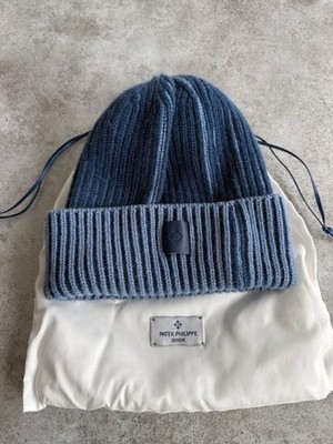 PATEK PHILIPPE Cashmere Beanie Navy Made in Italy Knit Cap Unused