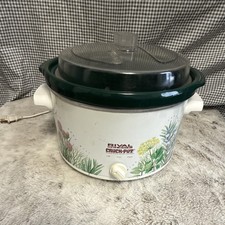 Rival Select Crock-Pot Schongarer Steinzeug weiß/grün geblümt, Deckel, 3 Einstellungen