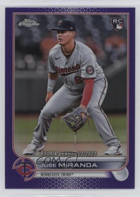 2022 Topps Chrome Update Debut Purple Refractor Jose Miranda #USC6 Rookie RC uk2