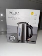 Morrisons Nutmeg Home Stainless Steel 1.7lt Kettle With Easy Fill - Silver