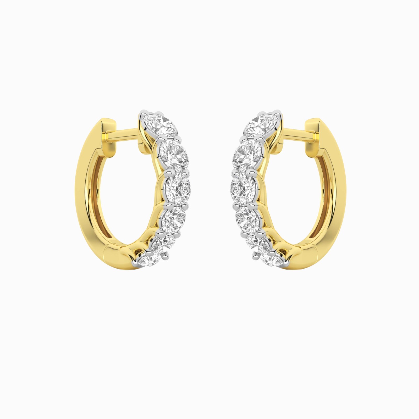 Gift Her Round Cut Women's Hoop Earring 1.30Ct Lab Grown Diamond 10K Yellow Gold