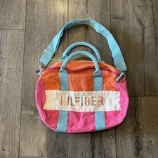Tommy Hilfiger Small Duffle Bag Canvas Multicolor 14 x 11 90 s Y2K