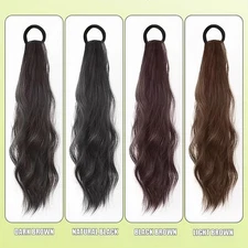 Elegant Wavy Design Hair Claw Fashionable Wig Long Curly Ponytail_