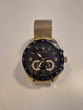Orologio Maserati Traguardo uomo oro/nero 45 mm usato. Cronografo, impermeabile