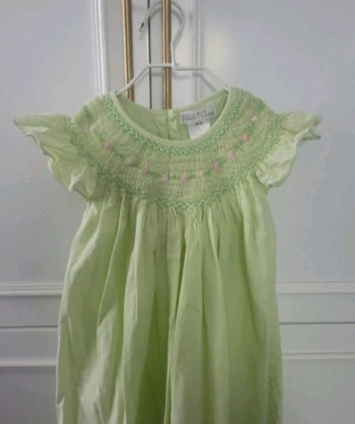 Vestido Petit Ami Vintage Verde Niñas Talla 3T Foto 2 de 4