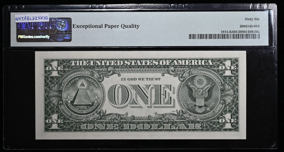 1988A $1 FEDERAL RESERVE NOTE DALLAS, SCARCE K-C BLOCK PMG 66 EPQ - Image 2 of 2