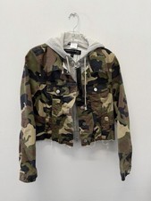 Veronica Beard Cara Jean Jacket Size Small Camo Green With Hoodie Insert NWT