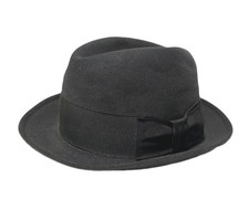 Dobbs Fifth Avenue Carmody Men's Gunmetal Gray Felt Fedora 7 1/2 Hat 1 7/8 Brim