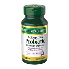 Nature's Bounty Acidophilus Probiotic 100M CFU 120 Tabs Digestive Health