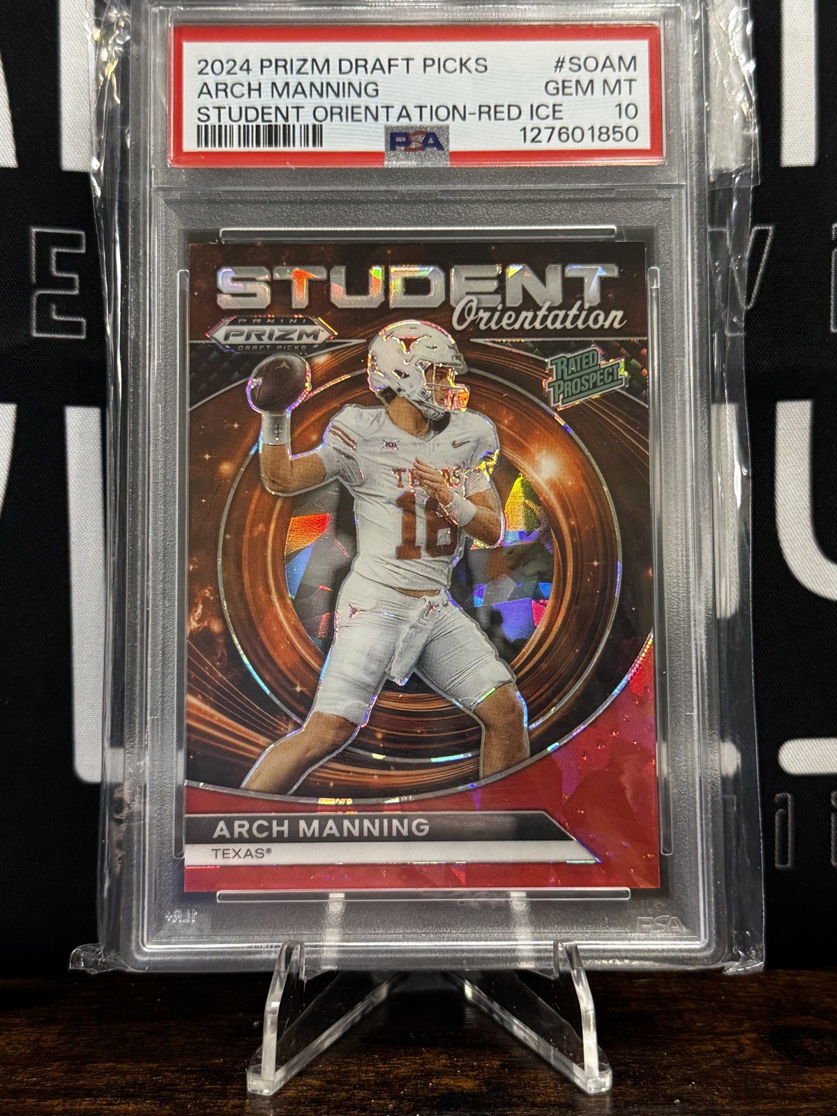 2024 Panini Prizm Draft Picks - Arch Manning #SO-AM Red Ice PSA 10