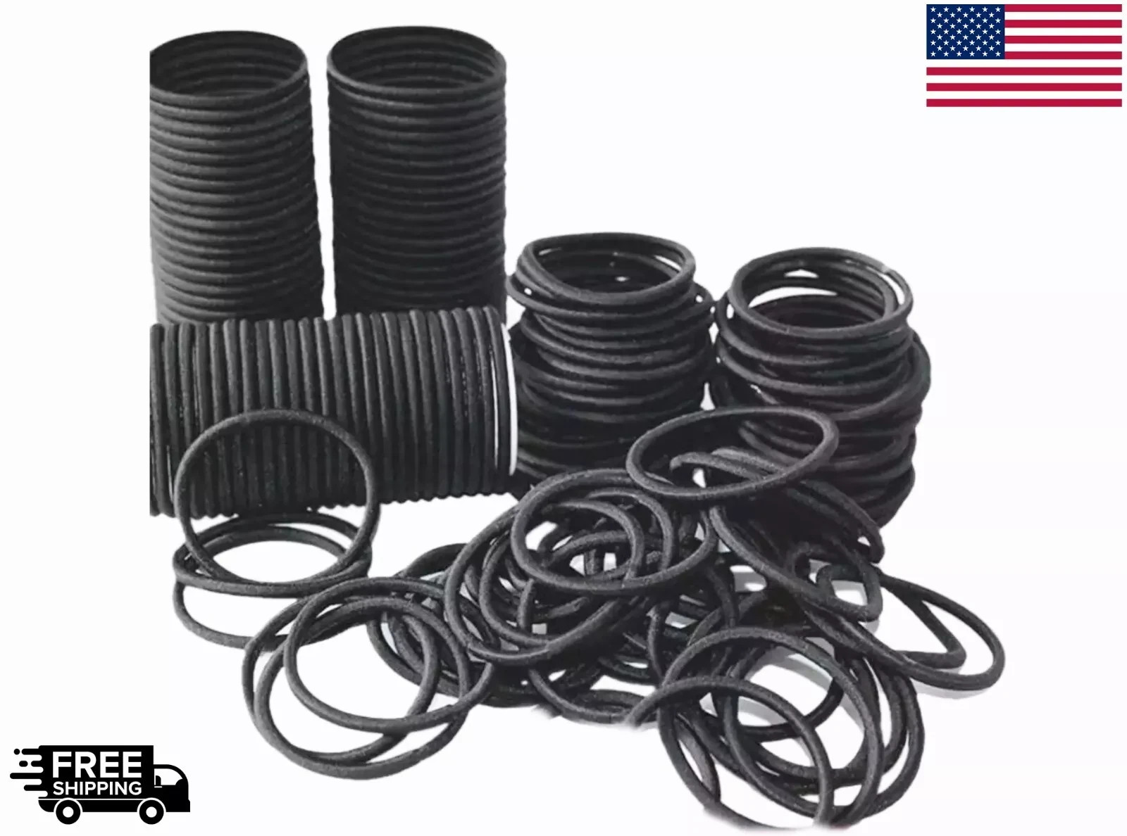 150pc Hair Ties for Thick Hair, Black Hair Ties Ponytail Holders Men women girls
