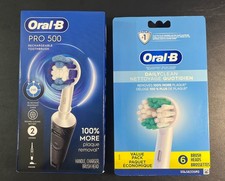 Oral-B Pro 500 Electric Toothbrush Automatic Timer 6 Replacement Brush Heads