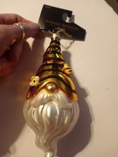 Ornament Bee Hive Gnome Blown Glass Robert Stanley Home Collection Christmas NEW