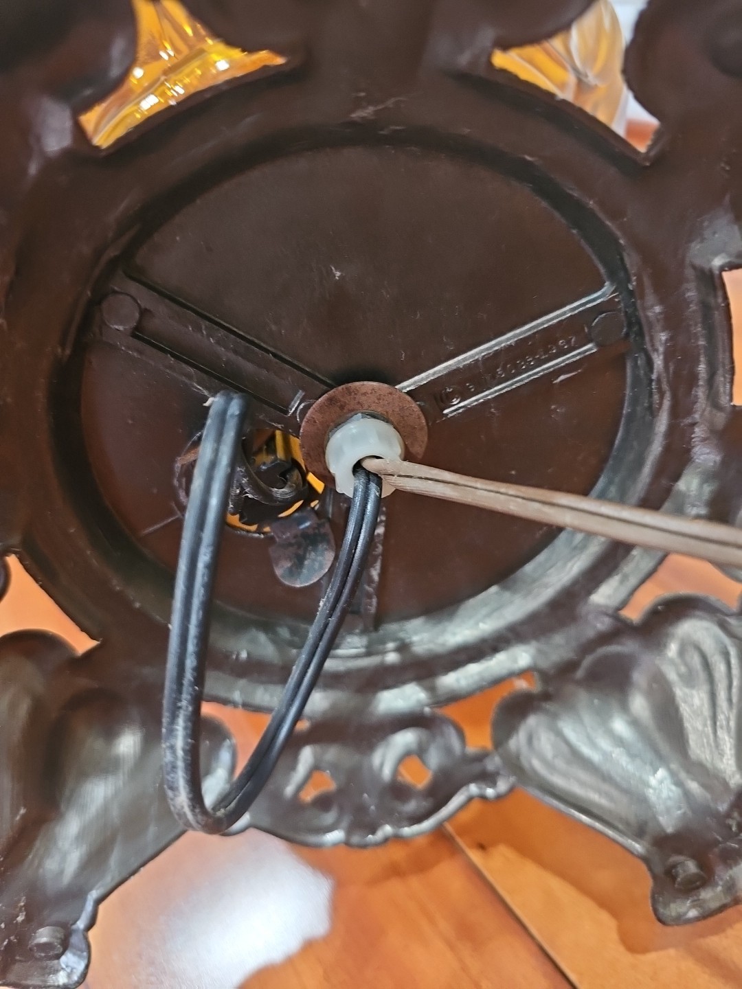 Rear find,  2 Vintage 1967 large Ambor Glass Hollywood  Regency table lamps 