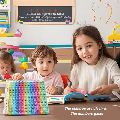 Multiplication Table Learning Chart, 12X12 Multiplication, Design Number Fidg...