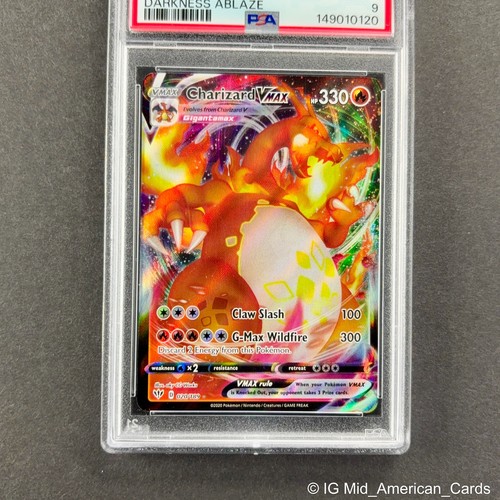 2020 Pokémon SWSH FA/Charizard VMAX Darkness Ablaze #20 PSA 9 - Picture 4 of 6