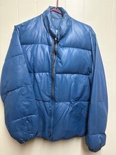 Vintage 1970's FARWEST GARMENTS INC SEATTLE navy blue puffer jacket sz 40