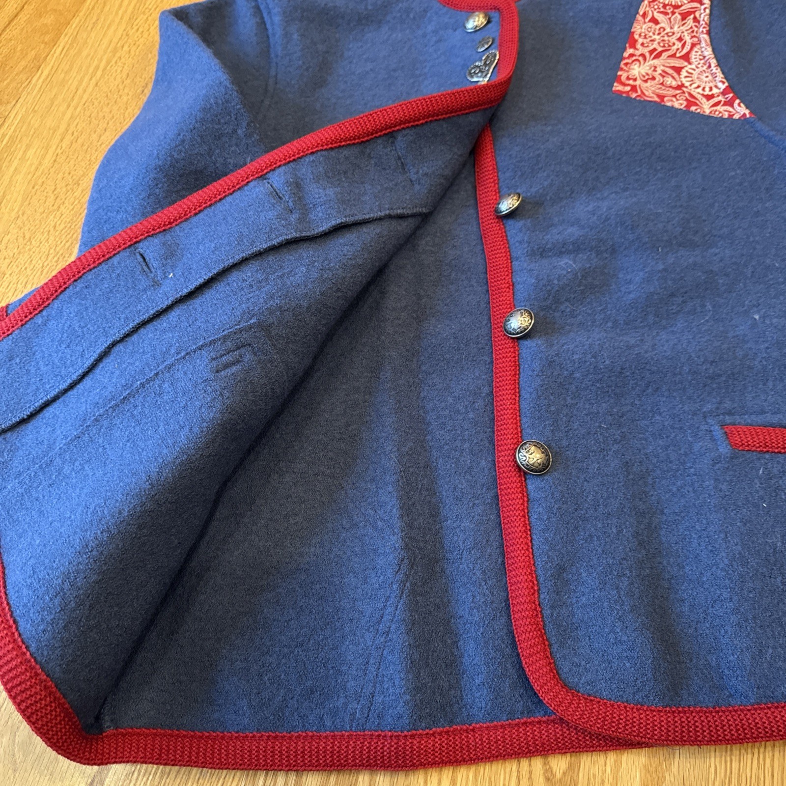 Geiger Women’s Patchwork Boiled Blue Wool Sweater… - image 16