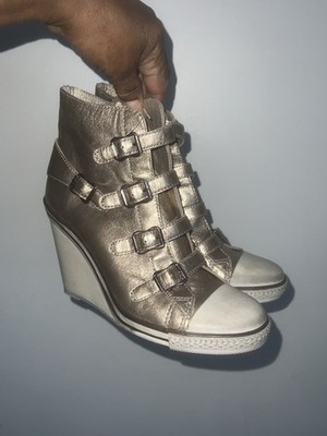 ASH Straps Bekett Wedge Leder Sneaker Schuhe Isabel Marant Style Größe 39