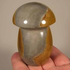 3.1" POLYCHROME JASPER Mushroom Carved Polished Standup Stone- Madagascar — photo 4