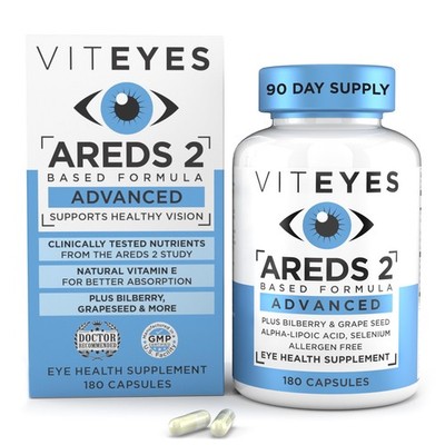 AREDS 2 Advanced Eye Vitamins, Macular Support with Bilberry, grapeseed, FLOR...
