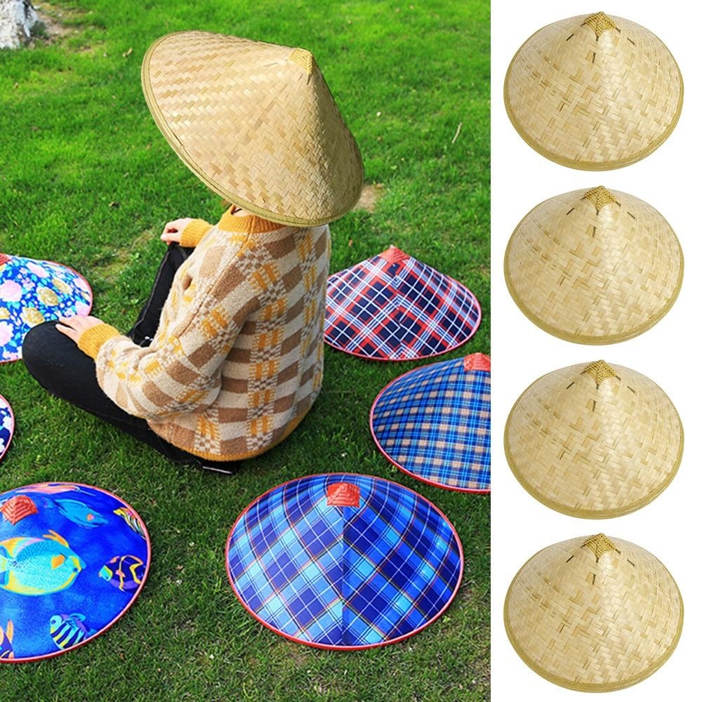 APL Cappello tessuto paglia bambù rattan pioggia cappello fisso turista cappello donna