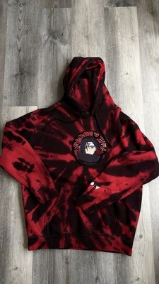 Hypland x Naruto Itachi Red Tie Dye Hoodie Pullover Sweatshirt Adult Size Large