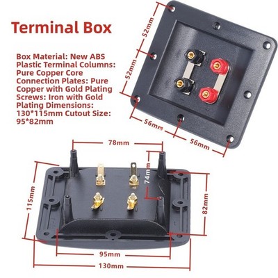 ABS Material 4 Positionen Lautsprecher Terminal Cup mit vergoldeten Kupfer Termi