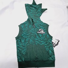 Jurassic World Toddler Boys Dinosaur Hoodie Spike Sweatshirt Vest NEW 4t Park