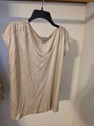 ESTATE #24DX - Womens Clothes - Chicos Shirt Womens Size 1 Tan Shiny