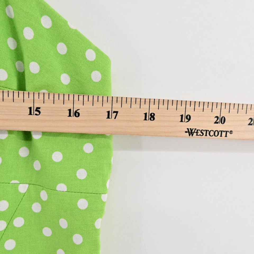 Vestido Betsey Johnson Lunares Peplum Talla 8 Verde Rockabilly Pinup Niña Retro Foto 4 de 4