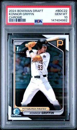 147404982 Konnor Griffin 2024 Bowman Draft #BDC-22 Chrome 1st RC PSA 10