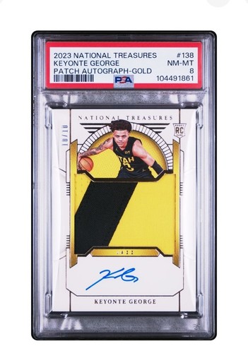 2023-24 National Treasures Rookie Patch Auto Keyonte George PSA 8 10/10!