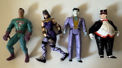 1990s Vintage DC Comics Batman Lot Of 4 Villain Figures Penguin Joker Riddler