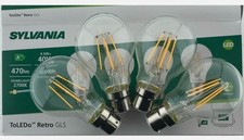 Pack of 4  Sylvania LED GLS Clear Filament 4.5W 2700K BC = 40 Watt 28213