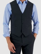 Tommy Hilfiger Men's Gray Modern-Fit Wool TH-Flex Stretch Suit Separates Vest M