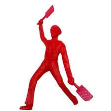 VINTAGE TOY SOLDIER TIM MEE RED 3" AIR FORCE SIGNAL FLAGGER