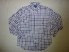 Nautica - Dress Shirt - White/Pink - Mens - Large